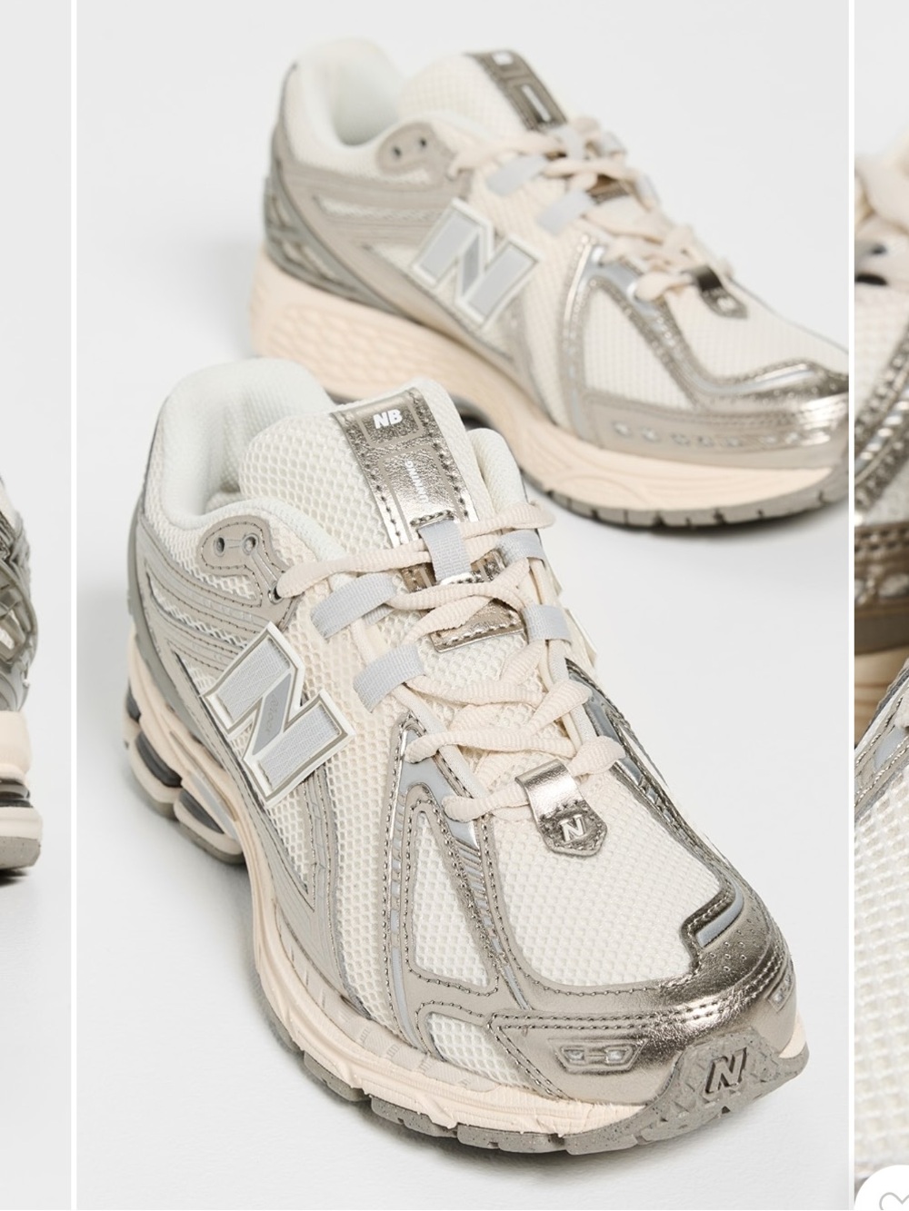 New Balance 1906R Sneakers Women's Silver Metallic and Sea Salt Cream Running - Picture 2 of 4